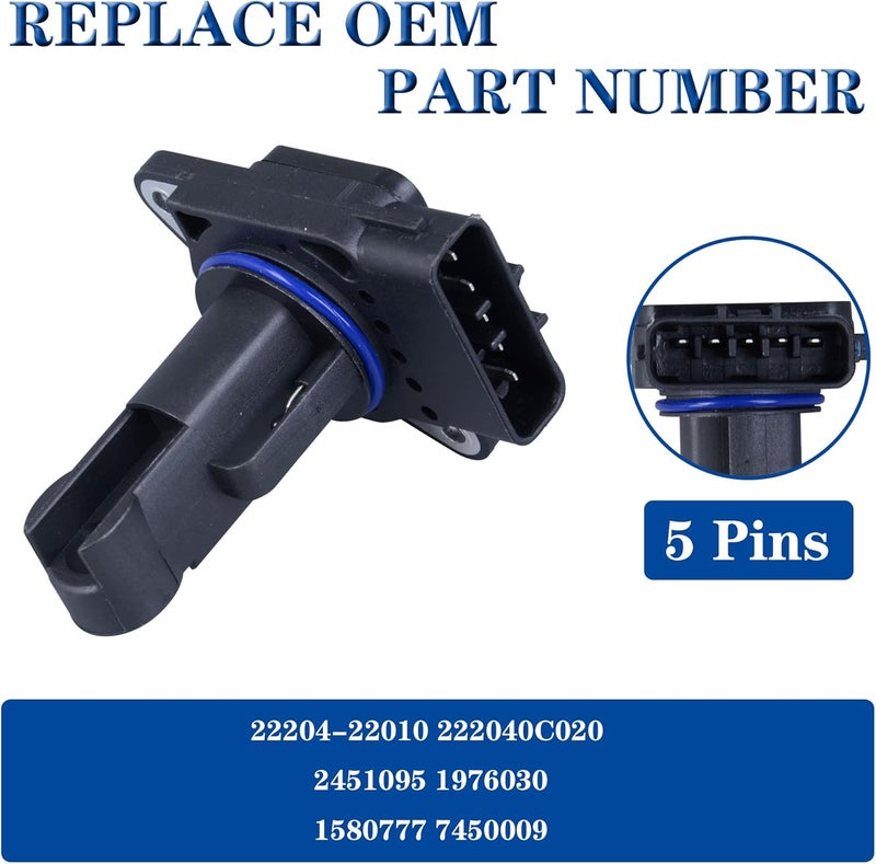 AdvanEX Mass Air Flow Sensor Meter MAF Compatible with 99-09 Toyota Camry 2.4L; 99-01 Avalon; 99-09 Tacoma 3.4L; 00-09 4Runner 3.4L; 03-08 Corolla; 99-03 Lexus ES300 3.0L & More Replace OE 22204-22010 - Image 2
